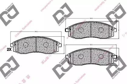 Комплект тормозных колодок, дисковый тормоз DJ PARTS купить